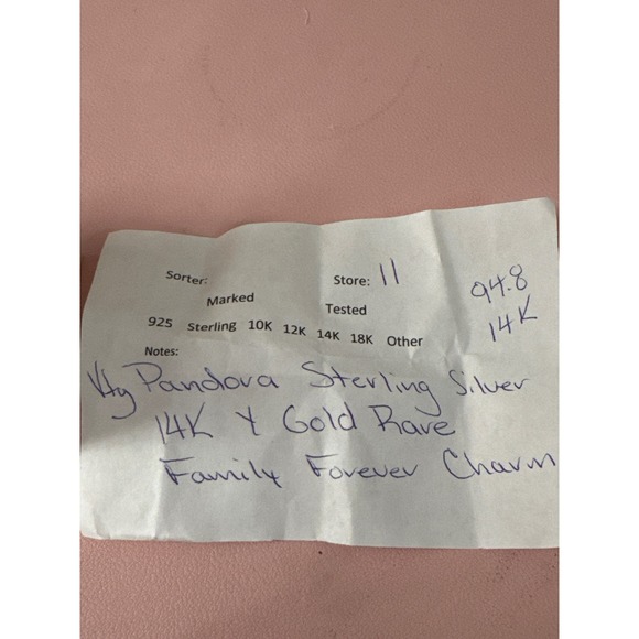 Pandora Sterling Silver 14K Family Forever Charm Bead - Picture 6 of 6